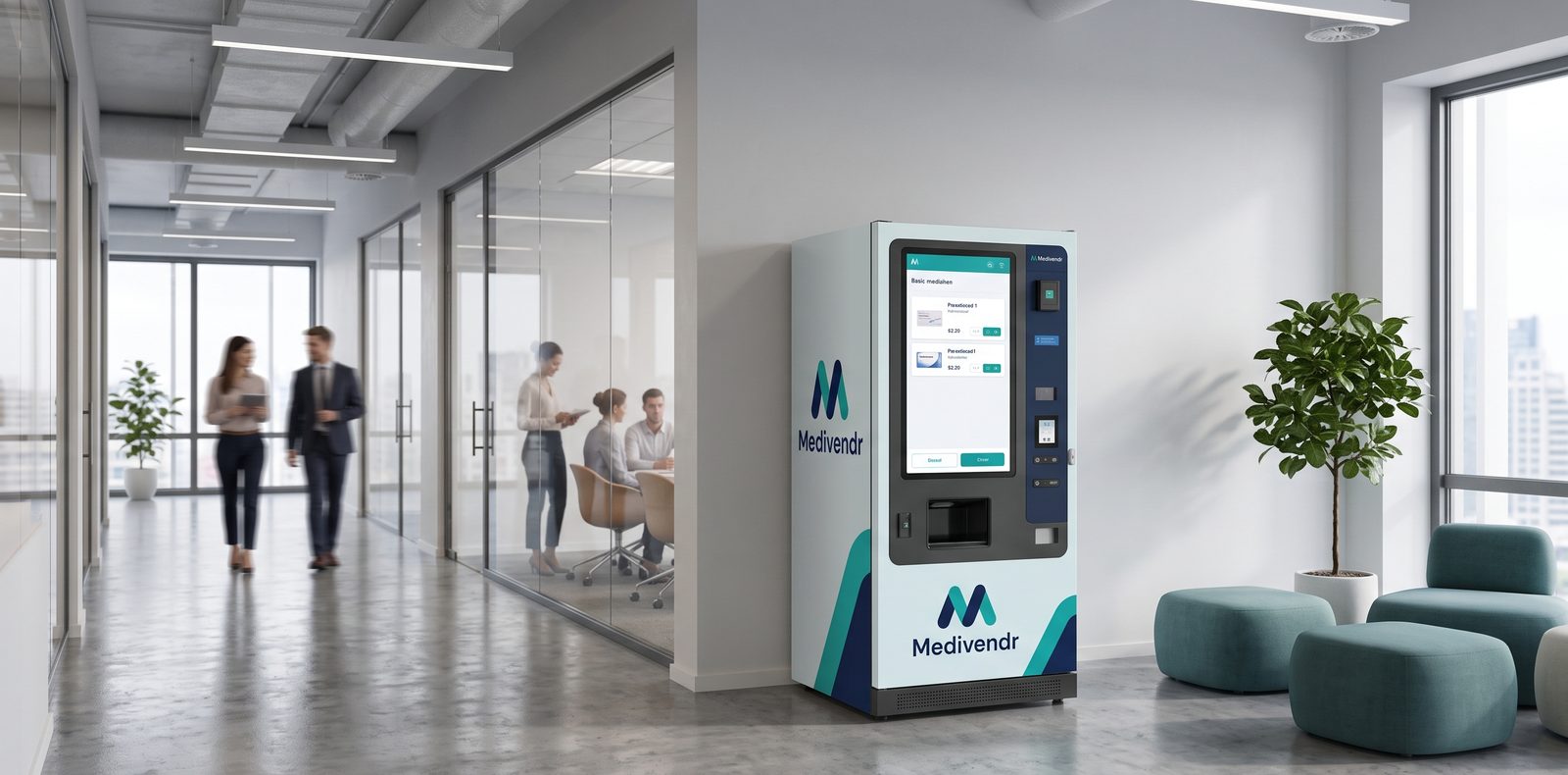 Close up of a modern vending machine